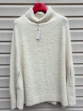 MerSea‎ Chalet Sweater Poncho One Size Cream Minimalist Cozy Lagenlook Lagom